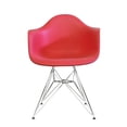 thumbnail image 2 of Plata Décor Import Inc Modern Red Bucket Chair with Chrome Legs – Adult Accent Chair, 2 of 8