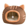 thumbnail image 1 of WLOELOEW Coffee Large Pet Kennel In Cat Design For Big Pets Cloth Fabric 19.68X19.68X14.17 Inches Size Coffee Color Coffee, 1 of 6
