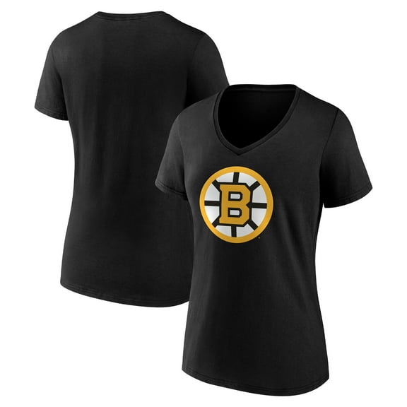 Women's Black Boston Bruins Essential V-Neck T-Shirt