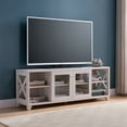 thumbnail image 2 of 60" Farmhouse TV Stand​ – White Oak Media Console with Glass-Front Cabinet, 2 of 5