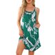 thumbnail image 1 of Noche de inspiración para mujeres, camisón sin mangas, pijama impreso, camisetas de cuello redondo, vestido de tirantes con tirantes anchos y bolsillos, L, flores verdes, 1 of 6