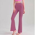 thumbnail image 1 of Pantalones micro acampanados de Yoga desnudos para mujer, pantalones ajustados de cintura alta para Pilates, levantamiento de cadera, pantalones deportivos adelgazantes para uso al aire libre, 1 of 6
