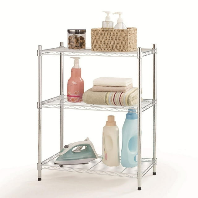 Hyper Tough 3 Tier Wire Shelving, Chrome Color, 250lbs Loading Capacity for Each Shelf