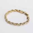thumbnail image 3 of GKNET 316L Stainless Steel Rope Chain Bracelet Titanium Steel 18K Gold Plated Bangle-Silver-7.5 in-4mm, 3 of 9