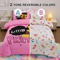 thumbnail image 7 of Black Girl Little Princess Comforter Set, Pink 6Pcs Bed in A Bag Twin Size Sparkling Stars Bedding Set,for Kids, Girls, 7 of 7