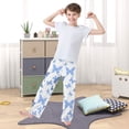 thumbnail image 5 of Butterfly White Blue Pattern Pajama Pants Soft Lightweight Lounge Pants Bottoms Sleep Pants Warm Comfy, 5 of 9