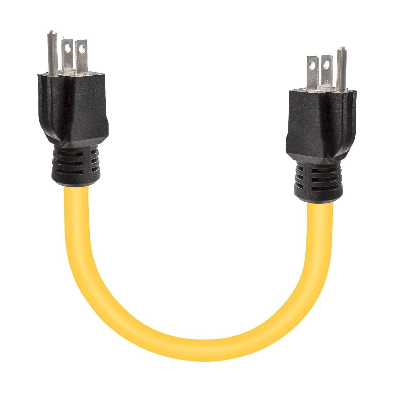 Prong Male To Male Extension Adapter NEMA 5 15P For Transfer 12AWG 250V (2FT) Compatible With Most