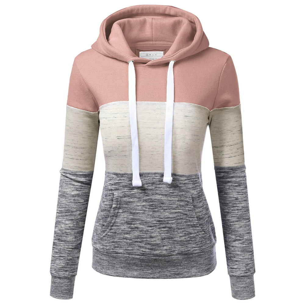 Doublju Doublju Women's Basic Lightweight Pullover Pocket Hoodie