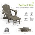 thumbnail image 2 of Folding Adirondack Chair with Adjustable Back&Ottoman for Deck Patio Outdoor HDPE Lawn Chair,Brown, 2 of 7