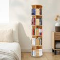 thumbnail image 3 of 5 Tier Rotating Bookshelf Floor Standing 360 Display Storage Display Bookcase Storage Rack,Wood Narrow Bookshelf Organizer for Bedroom,Living Room,Study Room, 3 of 7
