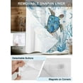 thumbnail image 3 of No Hook Cloth Fabric Shower Curtain with Snap in Liner, Turtle Waterproof Shower Curtains Set with See Through Top Window, Blue Coastal Starfish Ocean Coral Nautical Bath Curtains Shower 72"x78", 3 of 6