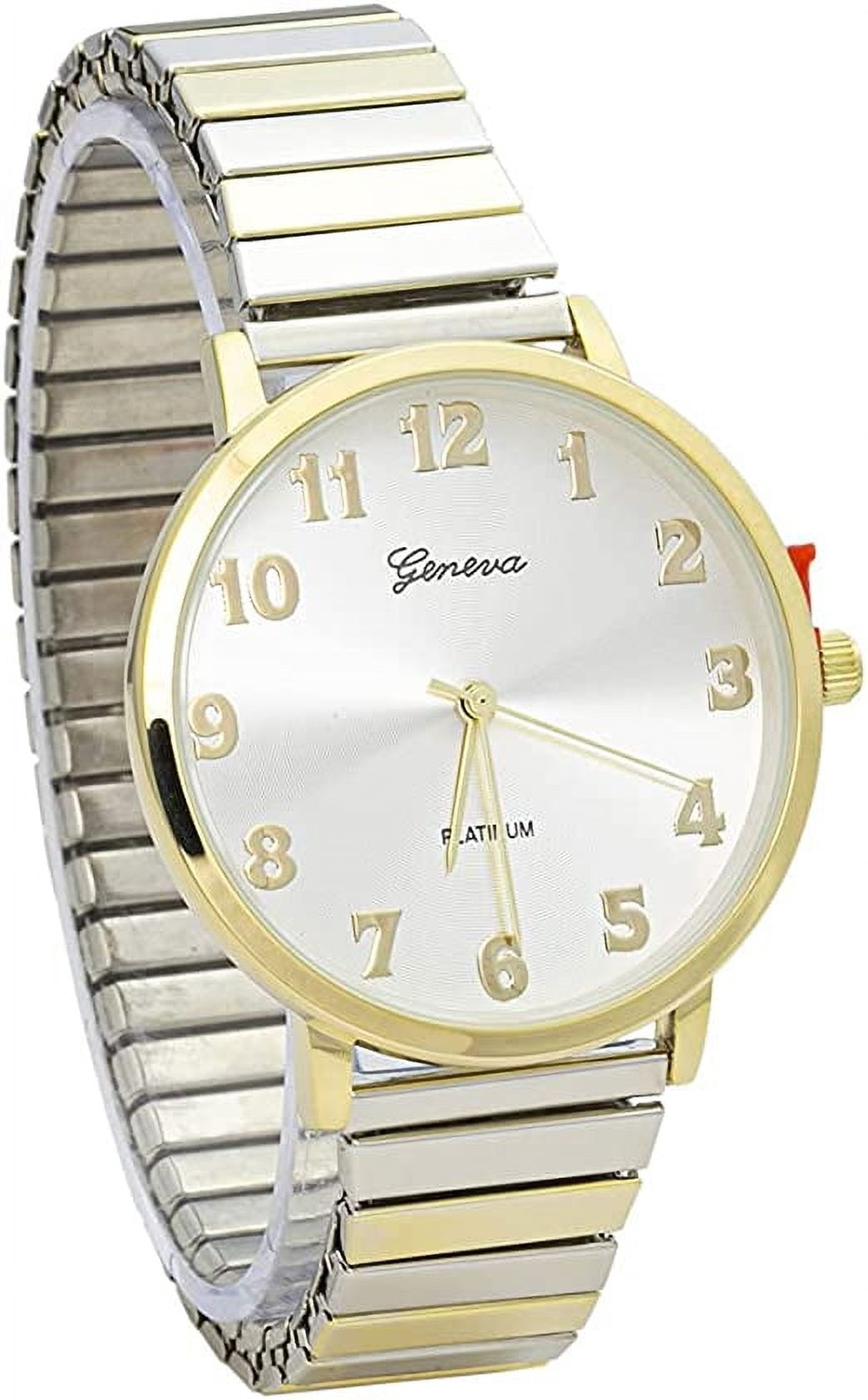 Blekon Collections Women's Analog 38mm Case Metal Glossy Stretch Band Watch
