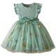 thumbnail image 1 of Odeerbi 1-6 Años Niñas Floral Bordado Vestido de Tul Gorra de Ruffles Manga Vestido Con Costillas Cintura Arco Vestido de Princesa de Línea A Para La Fiesta de Cumpleaños, 1 of 9