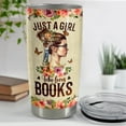 thumbnail image 4 of Book Tumbler Cup 20oz Just A Girl Who Loves Books Tumblers Coffee Travel Mug Book Lovers Gifts for Women Reading Lover Reader Bookworm Gifts for Birthday Christmas, 4 of 6