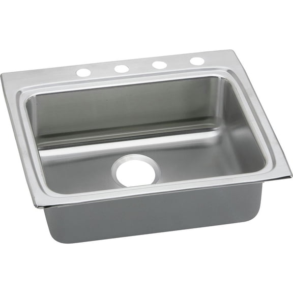 Elkay LRAD2522653 Lustertone Stainless Steel 25" x 22" x 6-1/2", Single Bowl Top Mount ADA Sink Lustertone