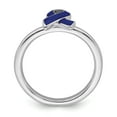 thumbnail image 2 of Sterling Silver Stackable Expressions Blue Enameled Awareness Ribbon Ring - Size 7, 2 of 3