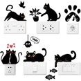 thumbnail image 1 of AHANDMAKER 6Pcs Black Cat Switch Stickers, Fun Cute Cat Creative Light Switch Plate Stickers for Light Switch, Wall Outlets, Socket, Ledge, Bedroom, Living Room, Laptop Computer, 7 x 7 Inches, 1 of 7