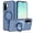 Blue, variant on Asuwish Phone Case for Samsung Galaxy A16 A26 A17 5G/4G Tempered Glass Screen Protector Magnetic Folding Stand Frosted Translucent Rugged Shockproof Protective Cell Cover A 16 26 16A Women Men Black