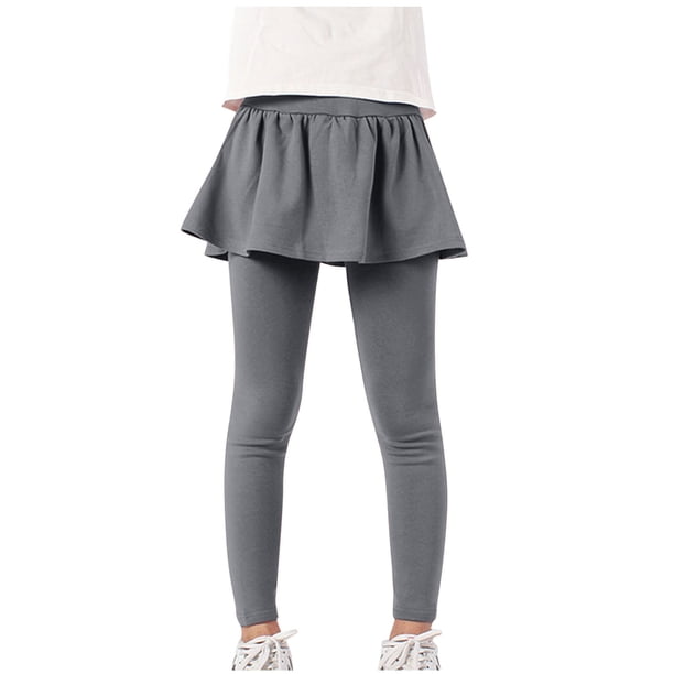 Odeerbi 4-13 Años Niñas Leggings Con Falda Tutu Pantalones Verano Color Sólido Faldas Pantalones
