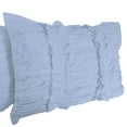 thumbnail image 3 of 2 Piece Ruched Ruffle Pattern Solid Light Blue European Pillow Shams, (European 20x20 Pillow Cover), 100% Egyptian Cotton, 800 Thread Count, European Size, 3 of 3