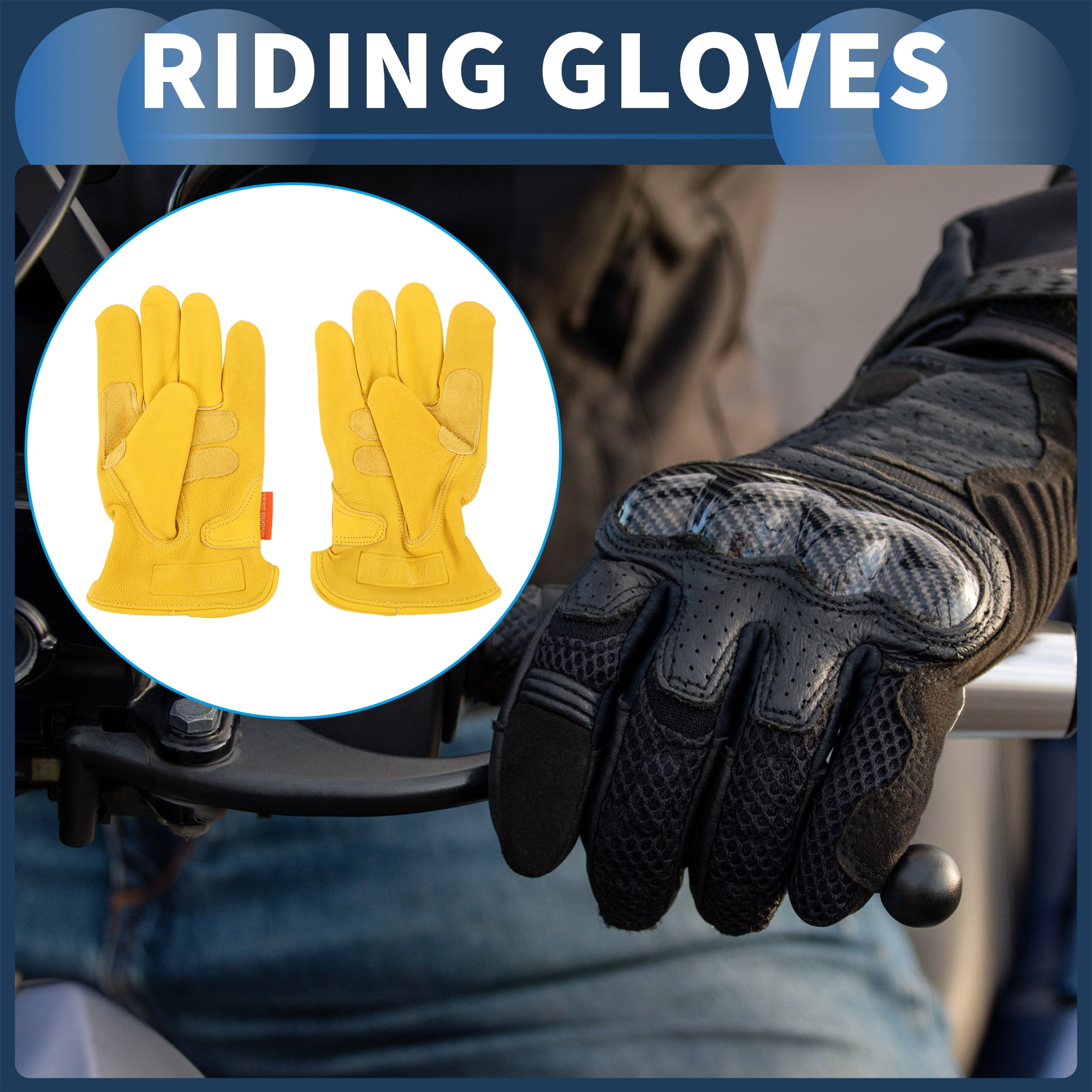 Unique Bargains Motorcycle Gloves, Outdoor Off-Road Mountain Motorcross Motorbike Dirt Bike Bicycle Racing ATV UTV L