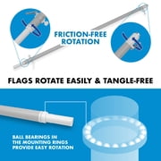 G128 - 6 Feet Tangle Free Spinning Flagpole (Silver) Mexico Brass Grommets Printed 3x5 ft (Flag Included) Aluminum Flag Pole
