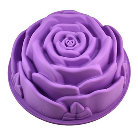 

Rose Flower Birthday Cake Bread Chocolate Jelly Tart Flan pudding Muffin Cups Silicone Baking Mould Craft Mold (Random Color)