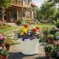 thumbnail image 4 of Ke1Clo Ruffled Plastic Flower Pot, Lily-Style Wave-Edge Planter, Indoor Outdoor Flower Pot, with Matching Tray, for Succulents Plants, 4 of 6