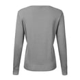 thumbnail image 4 of Baberdicy Women's Cropped V-Neck Cardigan, Short Open Front Knit Sweater Jacket, Solid Color Chunky Knit Cover Up, V-Neck Cropped Cardigan, Plus-Size Short Sweater, Relaxed Knit Top, Grey, M, 4 of 4