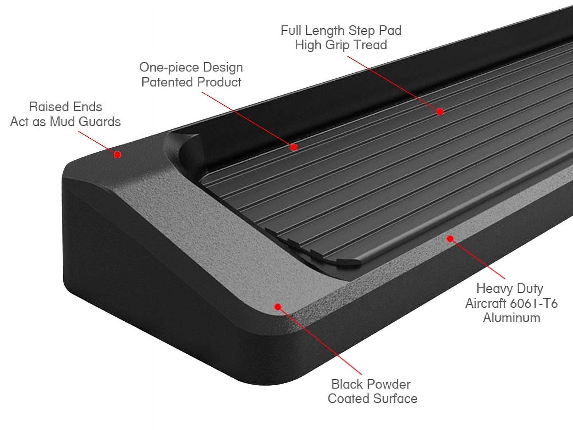 APS Black Running Boards Style Compatible with Toyota Tacoma 2005-2023 Extended Access Cab (Nerf Bars Side Steps Side Bars)