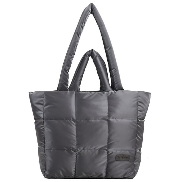 Bolso acolchado a cuadros para mujer bolso de moda suave de Color sólido para mujer y niña