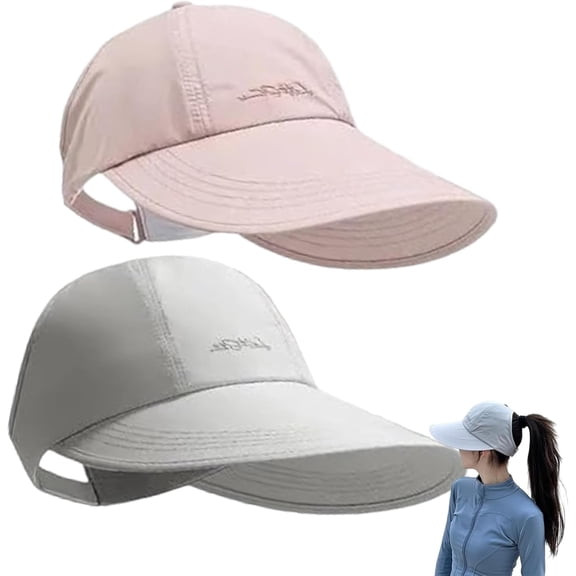2-Pack UPF Sun Protection Baseball Hat for Men and Women,Adjustable Quick-Drying Waterproof Baseball Hollow Top Cap