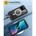 thumbnail image 6 of iPhone 13 Magnetic Case, Waterproof Dustproof Shockproof Case with Built-in Screen Protector Compatible with Magsafe, Full Body Protective Cover for iPhone 13 6.1 inch -Black, 6 of 14