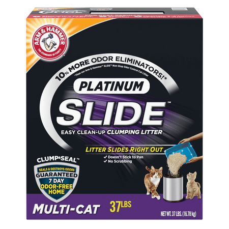 UPC: 0033200001867 | Arm & Hammer Platinum SLIDE Easy Clean Clumping Litter Multi-Cat 37 lbs