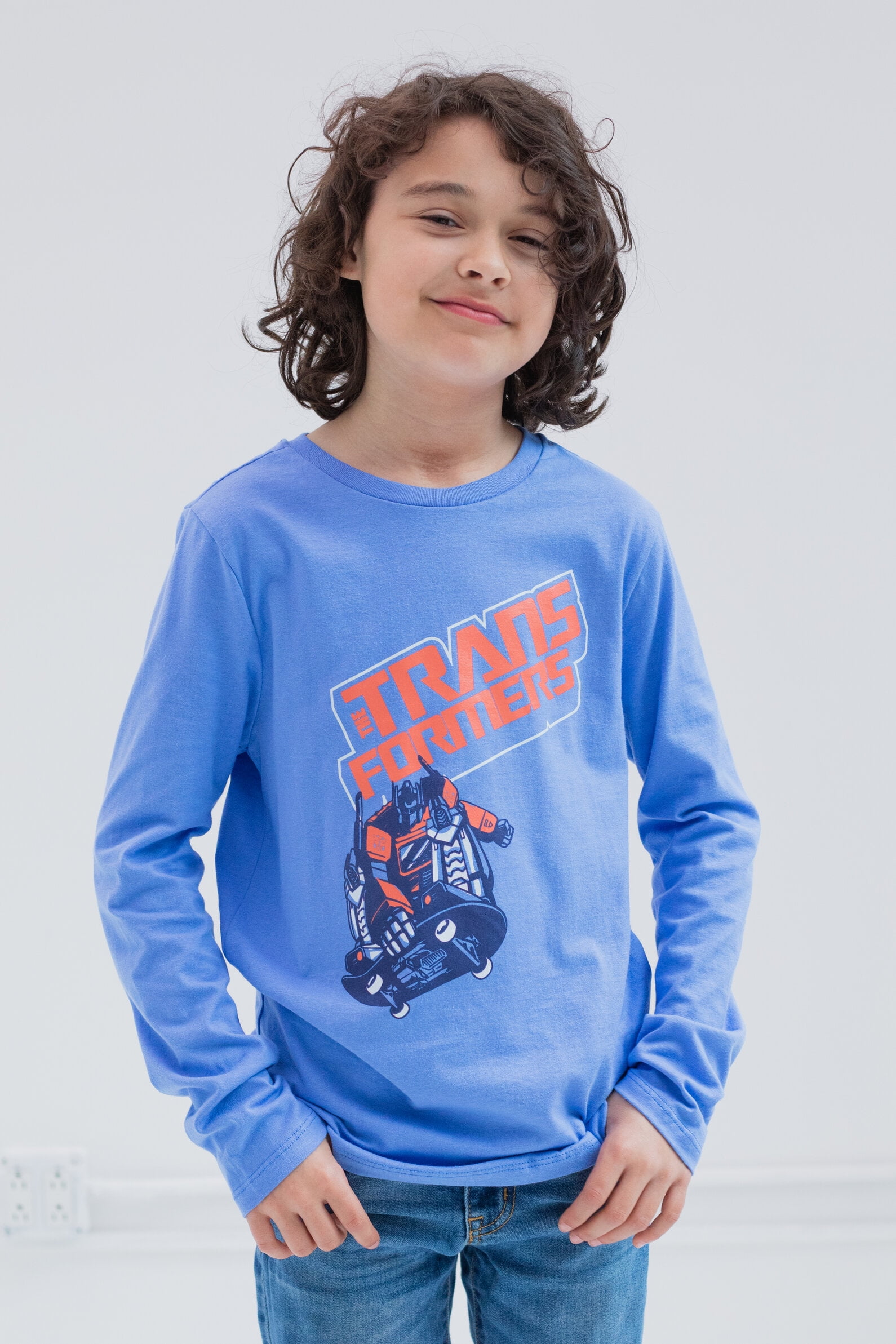 Transformers Optimus Prime Big Boys Fleece 2 Pack Long Sleeve T-Shirts Toddler to Big Kid