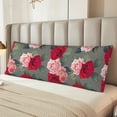 thumbnail image 5 of Disketp Rose Flowers Print Body Pillow Cover - Super Soft 20x54 Body Pillow Case,Long Side Hidden Zipper (without pillow core), 5 of 6