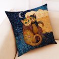 thumbnail image 5 of Juego de 4 fundas de almohada de lino con diseño de gato abstracto de 18.0 x 18.0 in, regalos para amantes de los gatos, almohada divertida para gatos, decoración de guardería, regalos para dueños de, 5 of 5