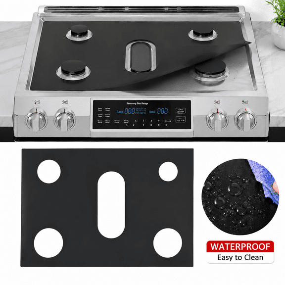 Reusable Stove Cover, Stove Top Protectors for Gas Range,Non-Stick Covers,Washable Gas Stove Liner to Keep Stovetop Clean,Black,1Pcs
