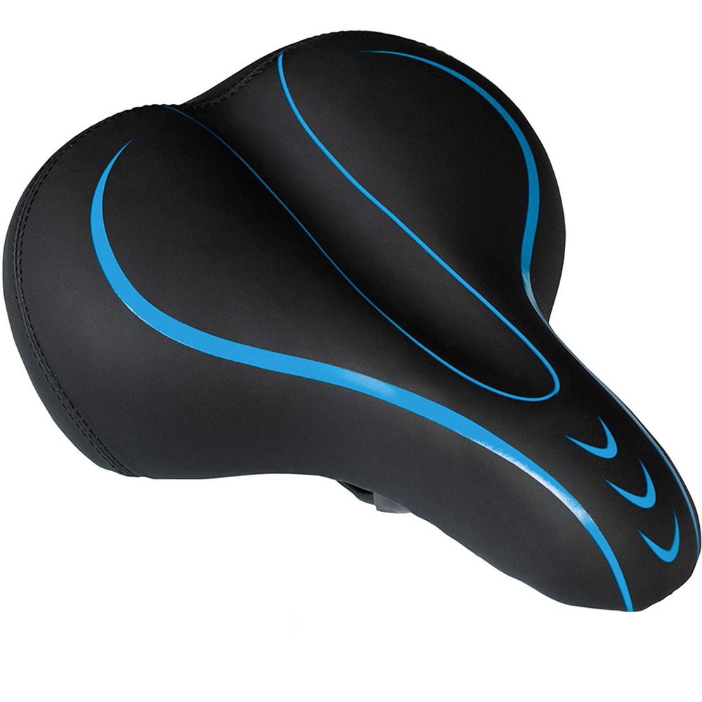 Tuscom Comfortable Men Women Bike Seat Memory Foam Padded Leather Wide