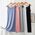 thumbnail image 4 of Robe Débardeur en Modal Été Robes camisole pour Femmes Longueur 84 à 118 cm Couleur Unie Grande Taille Simple Robe-Culotte Tenue d'Intérieur Conforta Été, 4 of 7
