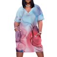thumbnail image 2 of Flame Fired-vestido de fiesta para mujer falda holgada con bolsillo y pintura de tinta de Alcohol vestidos de noche, 2 of 7