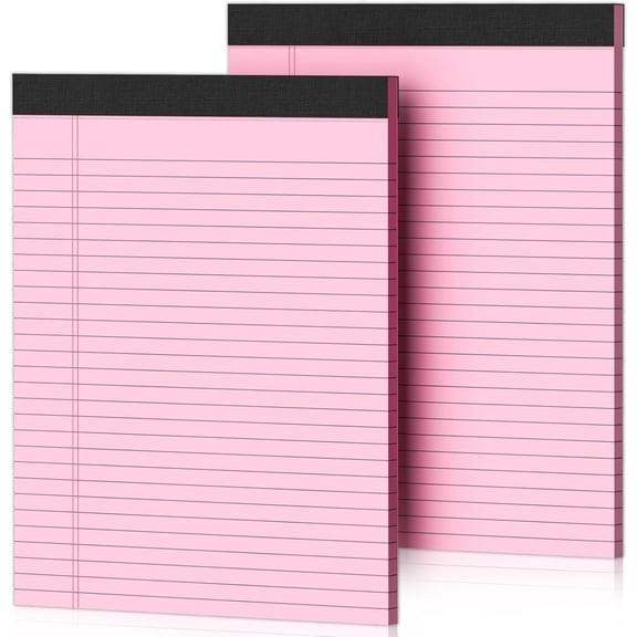 Aixiny Wide Ruled Note Pads, 8.5" x 11", Pink, 50 Sheets, 2 Count, 2 Pack