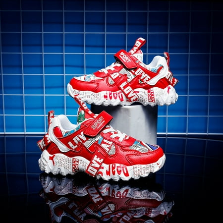 

Toyella Children s Sports Shoes Girls Korean Style Big Kids Boys Casual Shoes Red 29