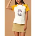thumbnail image 5 of Allegra K Women's Summer Casual Short Sleeve Cartoon Cat Print T-Shirt, 5 of 6