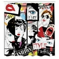 thumbnail image 3 of Ambesonne Feminine Shower Curtain, Modern Fashion Girl, 69"Wx75"L, Black Red, 3 of 5