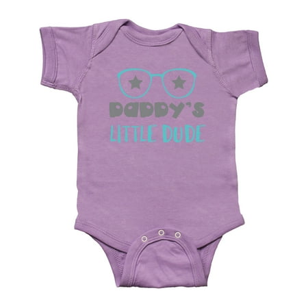 

Inktastic Daddy s Little Dude Glasses Stars - Blue Gray Gift Baby Boy Bodysuit