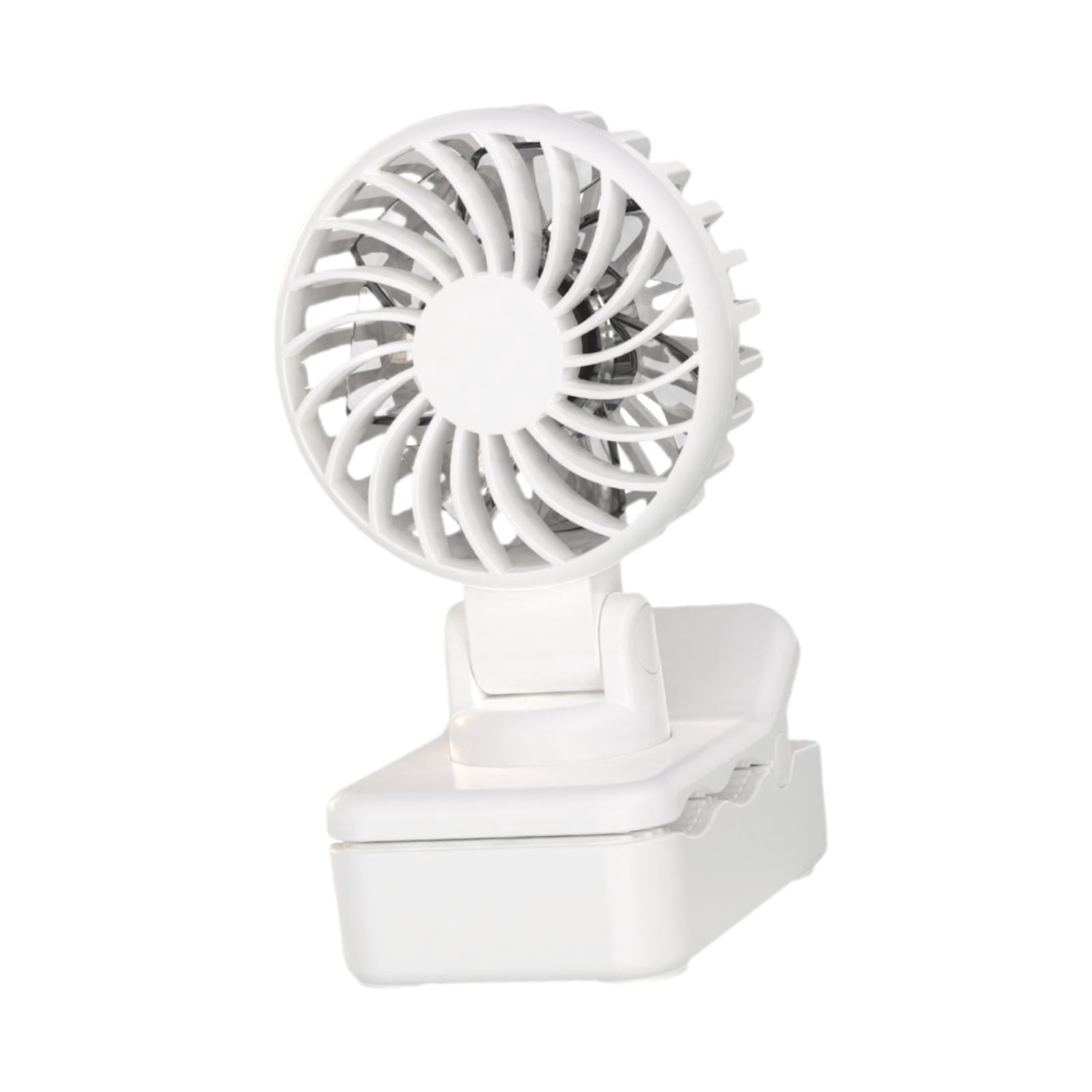 Fancyes Clip on Fan Mini Personnel Desk Fan Light Multi -use -use -summer Gifts for Office Kitchens -wandercamping -Camping -cycling Cycling White