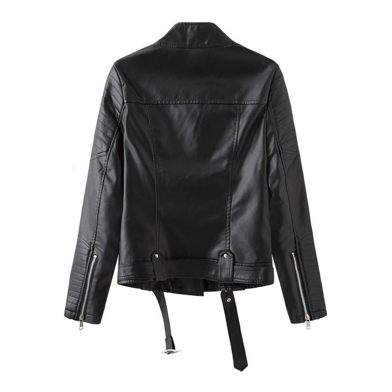 Mnjin Womens Faux Leather Motorcycle Jacket Plus Size Thin Mnjin Womens Faux Leather Motorcycle Jacket Plus Size Thin