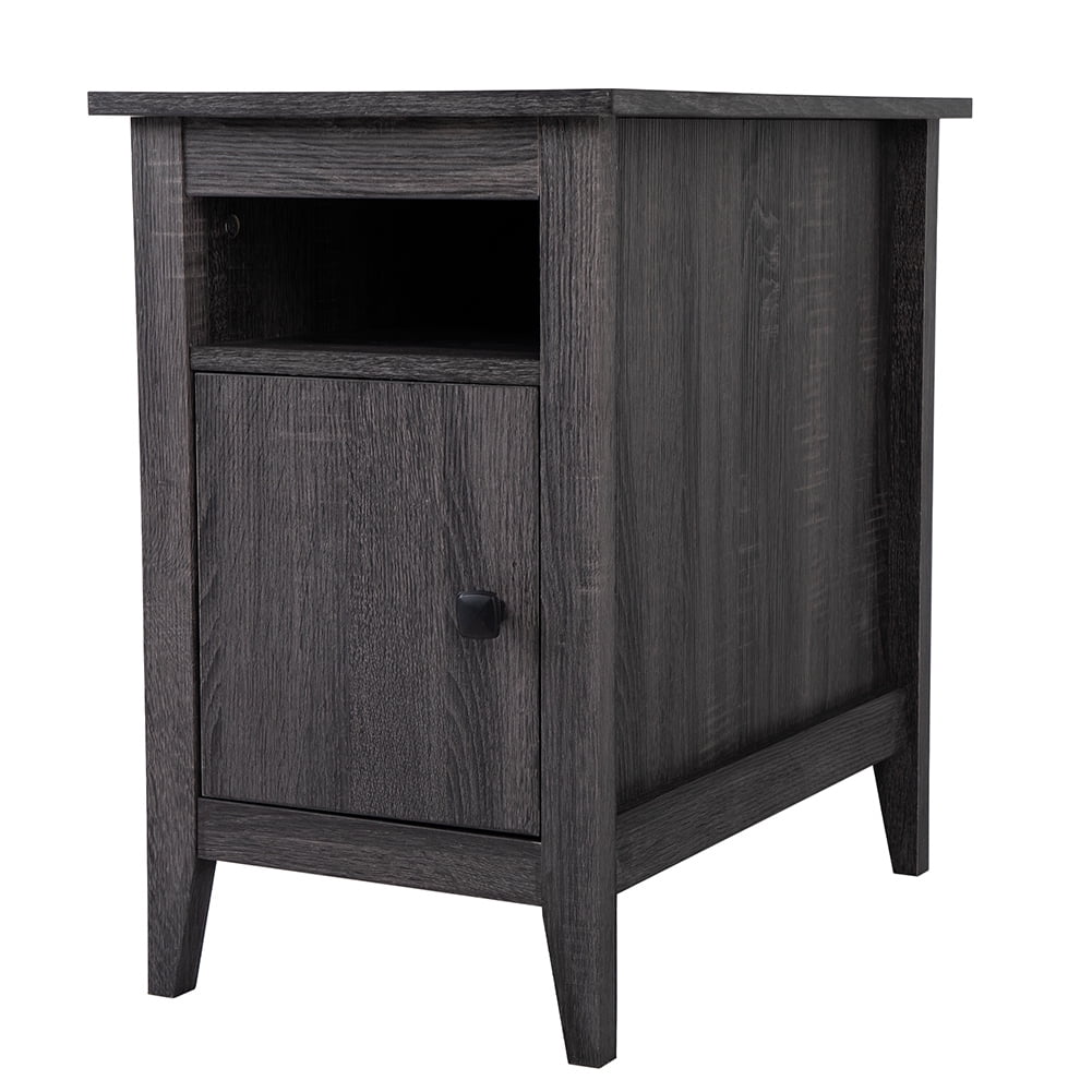 Kadyn Wooden Bedside Table for College Dorm, Narrow End Table with 1-Drawer Storage Cabinet for Nursery, Cement Gray Kadyn Wooden Bedside Table for College Dorm, Narrow End Table with 1-Drawer Storage Cabinet for Nursery, Cement Gray