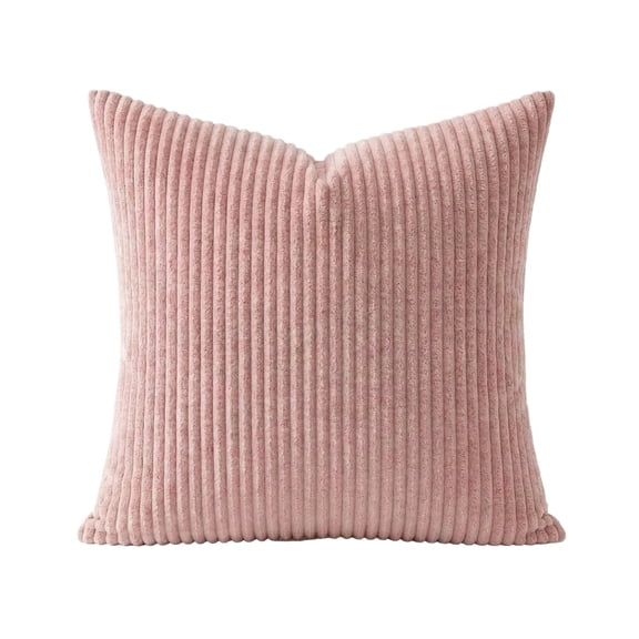 20-Inch Modern Corduroy Throw Pillow Covers, Soft Ribbed Cushion Cases for Couch Bedroom Living Room Decor Pink